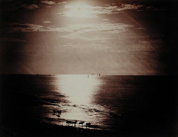 A Nap a zenitjén, Normandia, 1860 körül (albuminnyomat kollódium-negatívról üvegre) alkotó: Gustave Le Gray