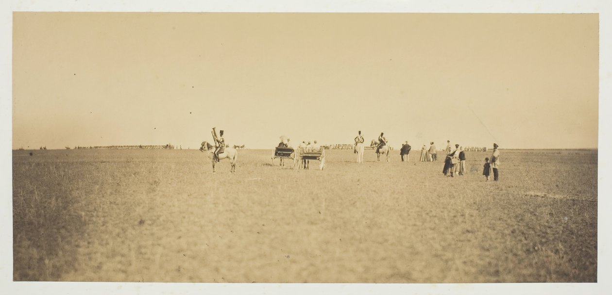 Untitled [látogatók katonai manővereket néznek], 1857. alkotó: Gustave Le Gray