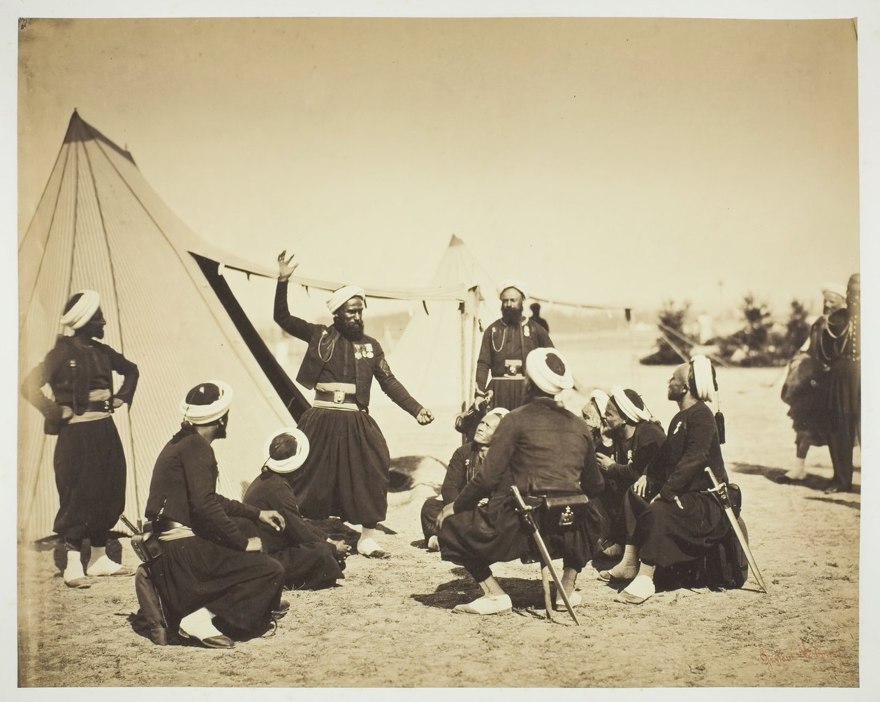 Zouave Storyteller Le recit, 1857. alkotó: Gustave Le Gray