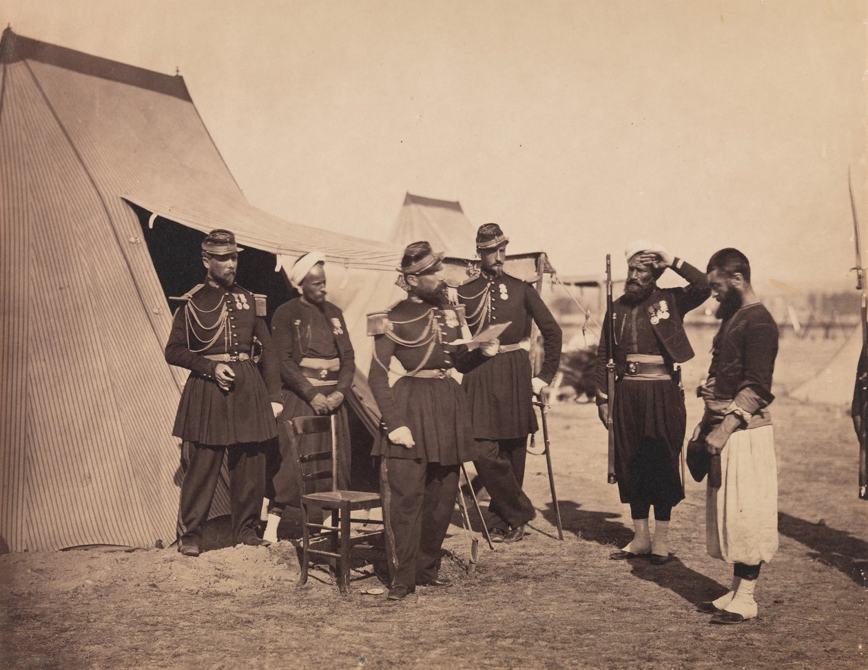 [Zouaves, Camp de Châlons], 1857. alkotó: Gustave Le Gray