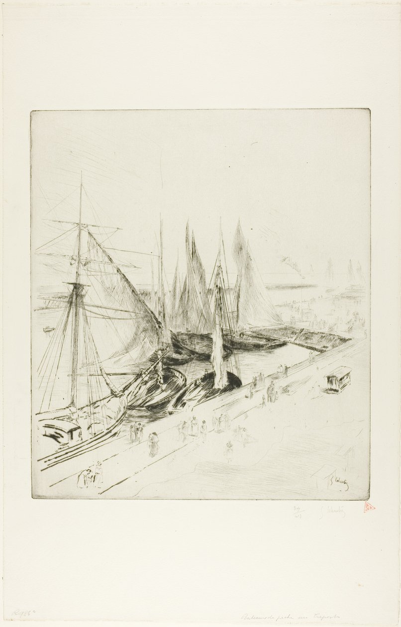 Tréport halászhajói alkotó: Gustave Leheutre