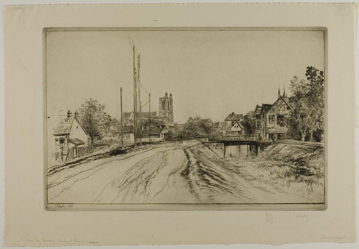 Az Új-csatorna zsilipje, Troyes alkotó: Gustave Leheutre