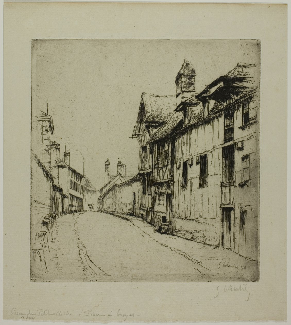 A Little Cloister Street, Troyes alkotó: Gustave Leheutre