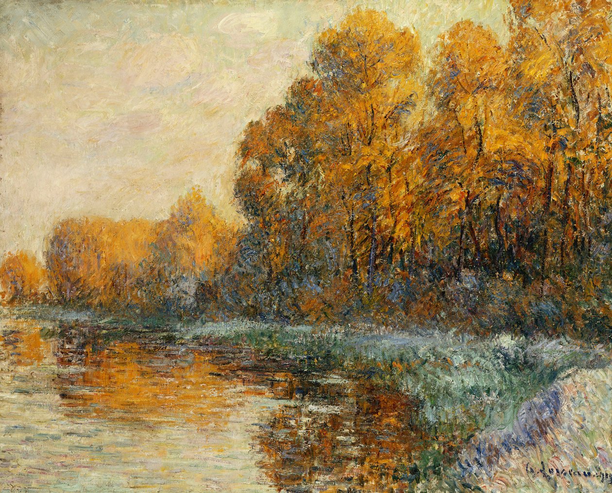 A folyó széle ősszel; A folyó partja 1912 őszén alkotó: Gustave Loiseau