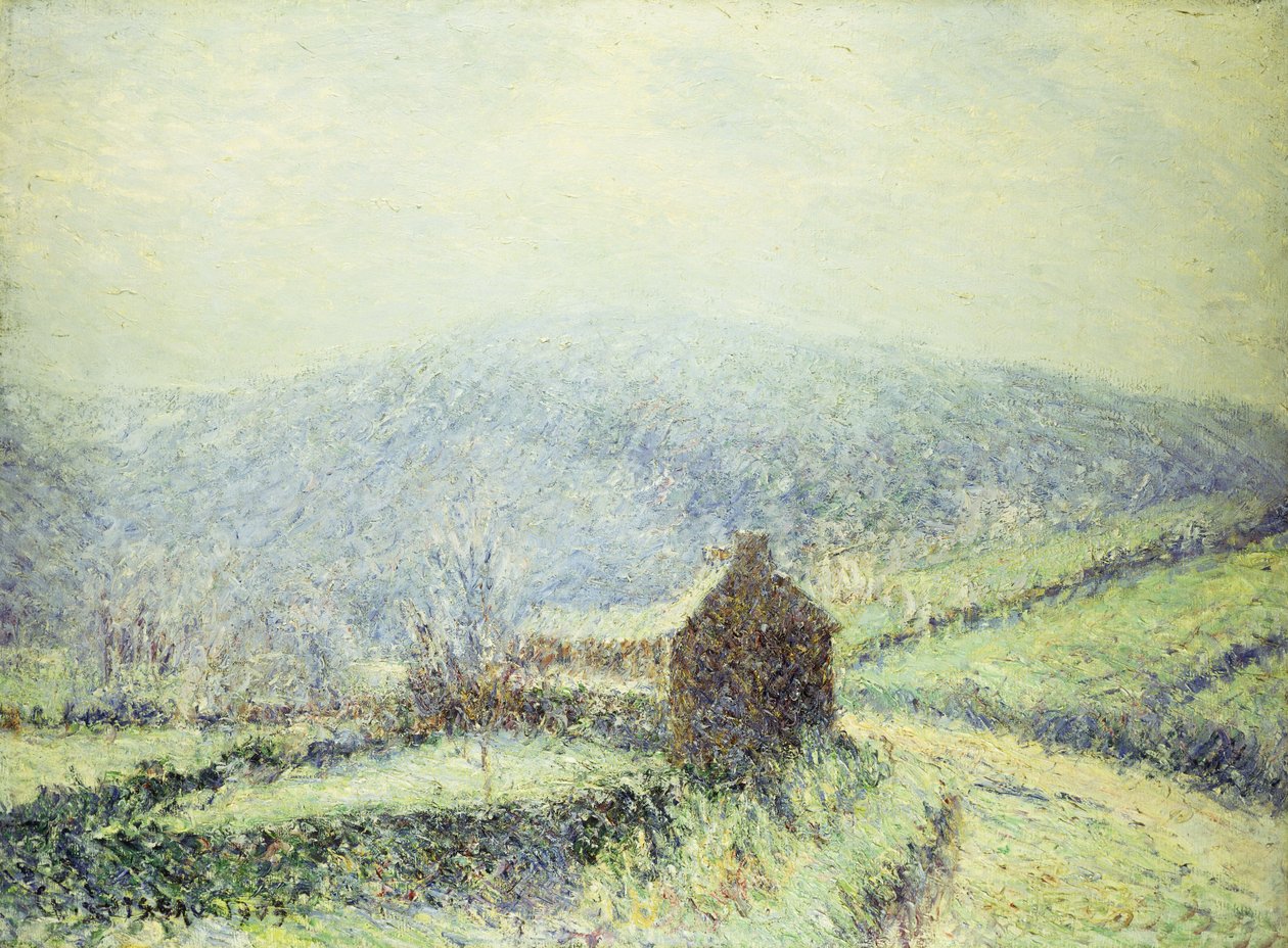 Hoar Frost Huelgoatban, Finistere; Gelee Blanche au Houelgouat Finistere, 1903 alkotó: Gustave Loiseau