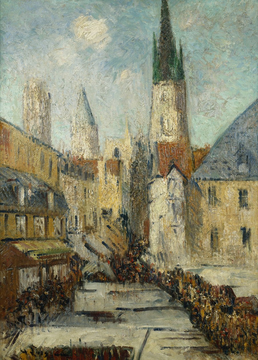 Rue de l"Epicerie és a roueni katedrális, 1929 körül alkotó: Gustave Loiseau