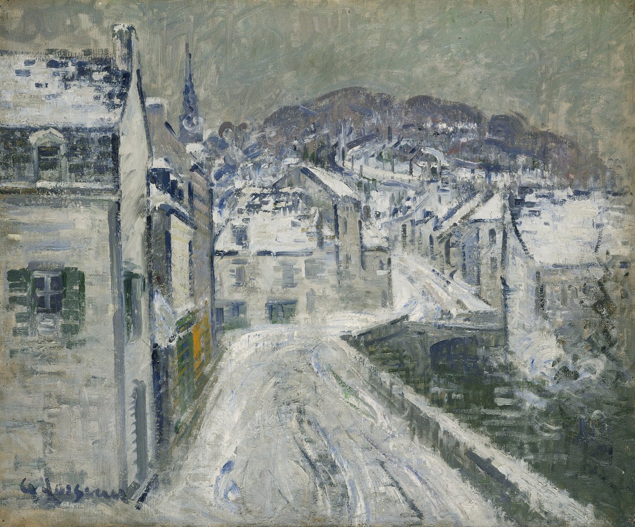 Pont-Avenben hó; Neige a Pont-Aven, 1922 alkotó: Gustave Loiseau