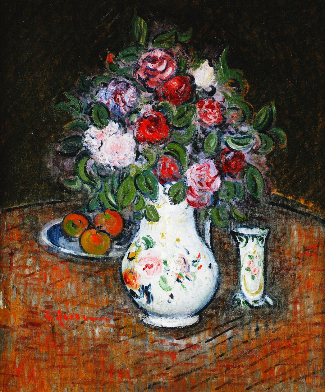 Virágváza és Gyümölcstál; Virágváza és gyümölcstál, alkotó: Gustave Loiseau