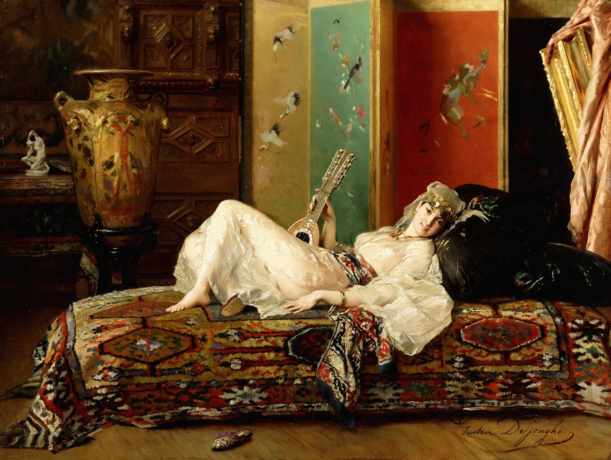Egy fekvő odaliszk, alkotó: Gustave Léonard de Jonghe