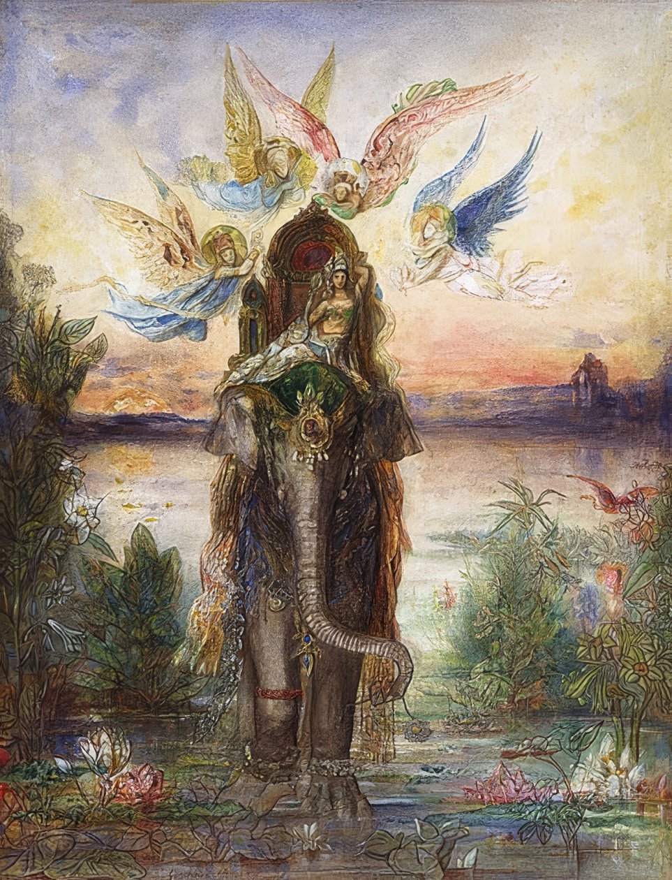 Der Heilige Elefant (Peri). 1882 alkotó: Gustave Moreau