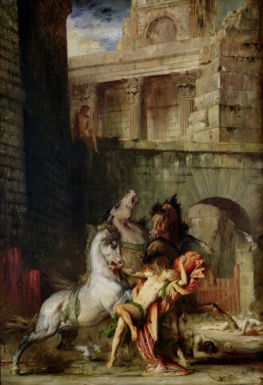Diomédészt megeszik lovai, 1865 alkotó: Gustave Moreau
