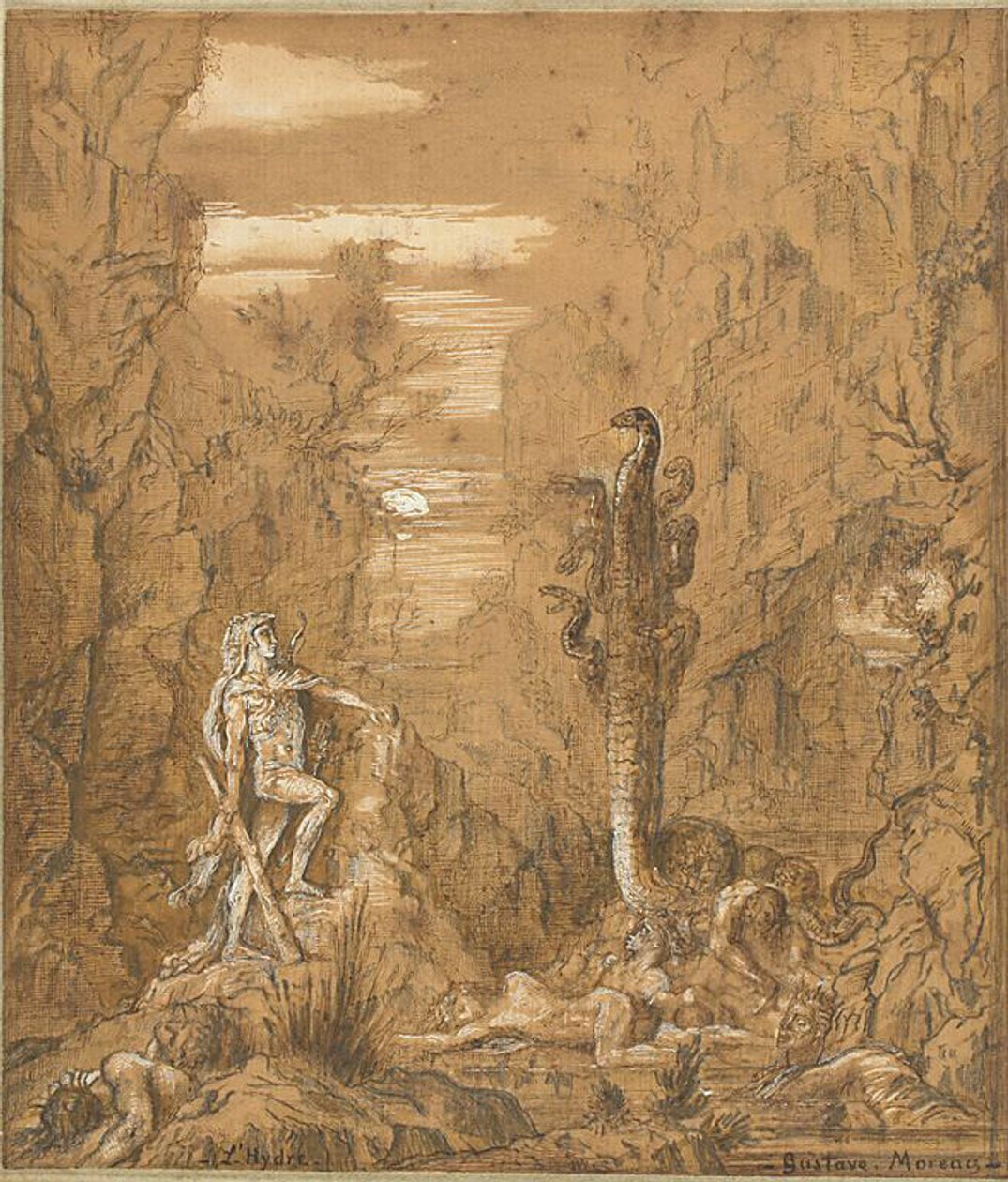 Herkules és a lernai hidra alkotó: Gustave Moreau