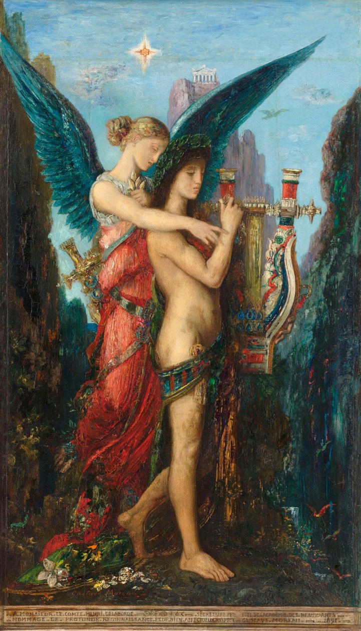 Hésziodosz és a múzsa alkotó: Gustave Moreau
