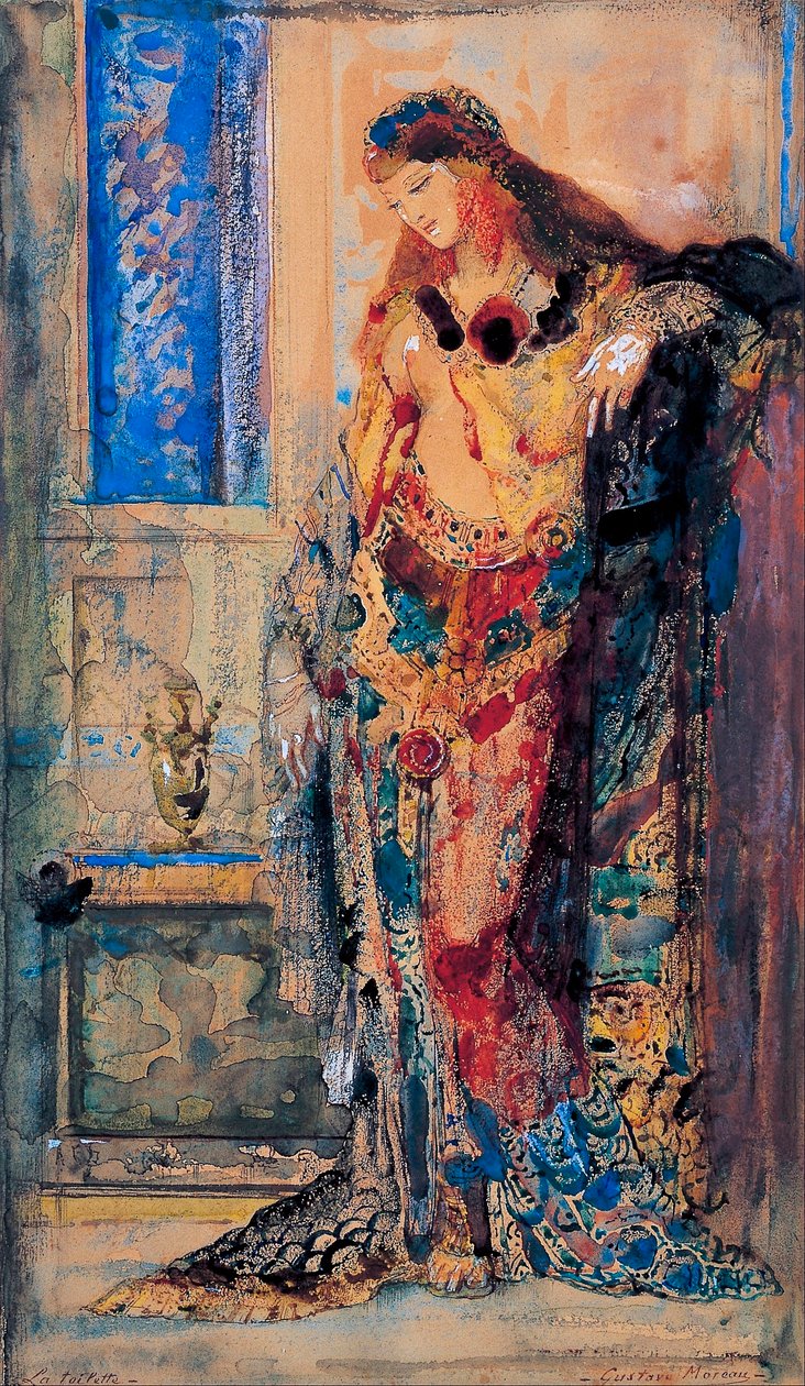 ""A WC"" Orientalizmus, fiatal nő neglizsében - Gustave Moreau (1826-1898) festménye 1885-1890 Bridgestone Művészeti Múzeum Tokió, Japán alkotó: Gustave Moreau