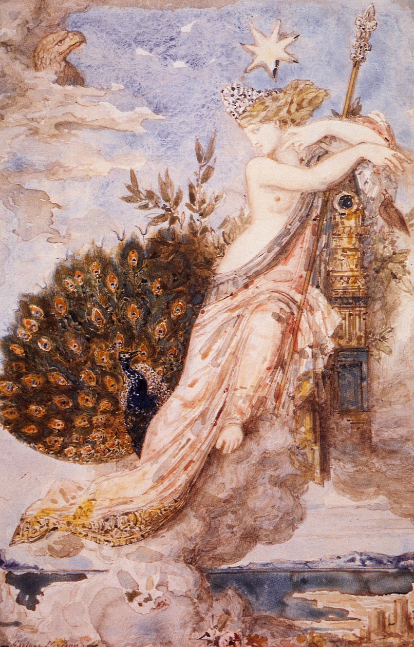 Páva panaszkodik Junónak, Gustave Moreau (1826-1898) alkotó: Gustave Moreau