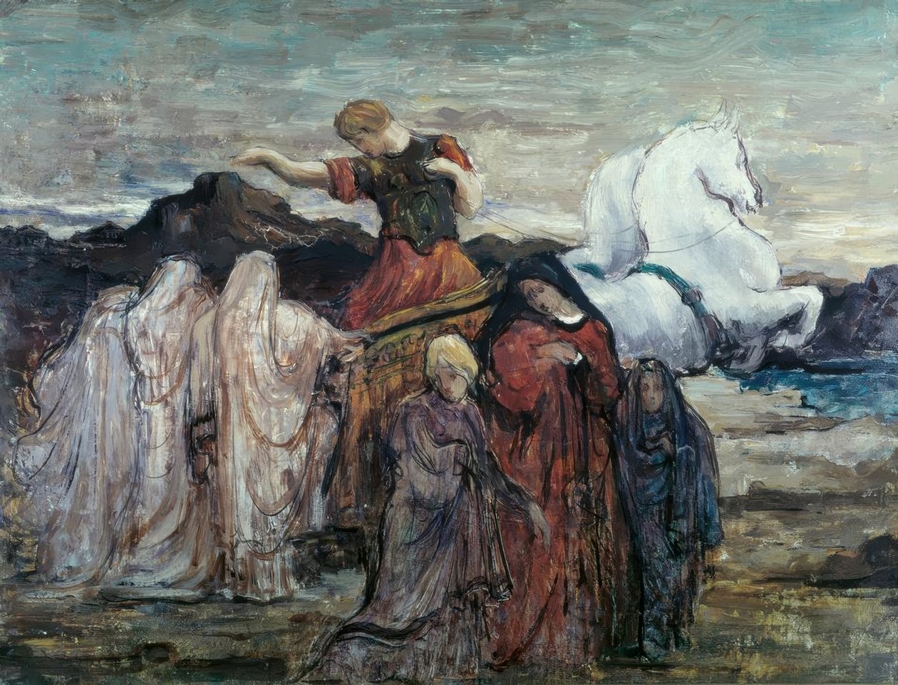 Phaëton és három nő. mitológiai jelenet) alkotó: Gustave Moreau