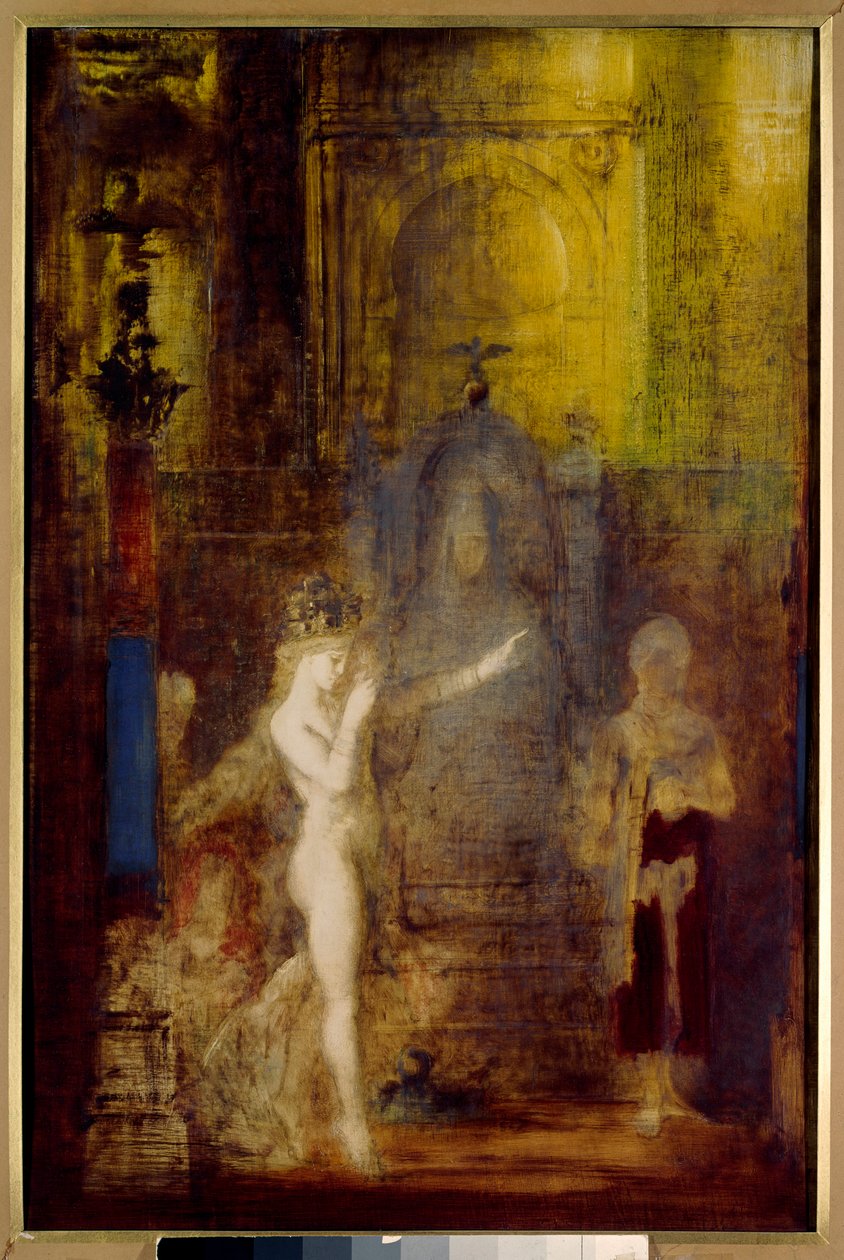 Salome táncol Herode előtt Salome táncol a Herode dísztermében. A magas trónon ülő Heródet lenyűgözi a bűvész szépsége. Gustave Moreau (1826-1898) festménye alkotó: Gustave Moreau