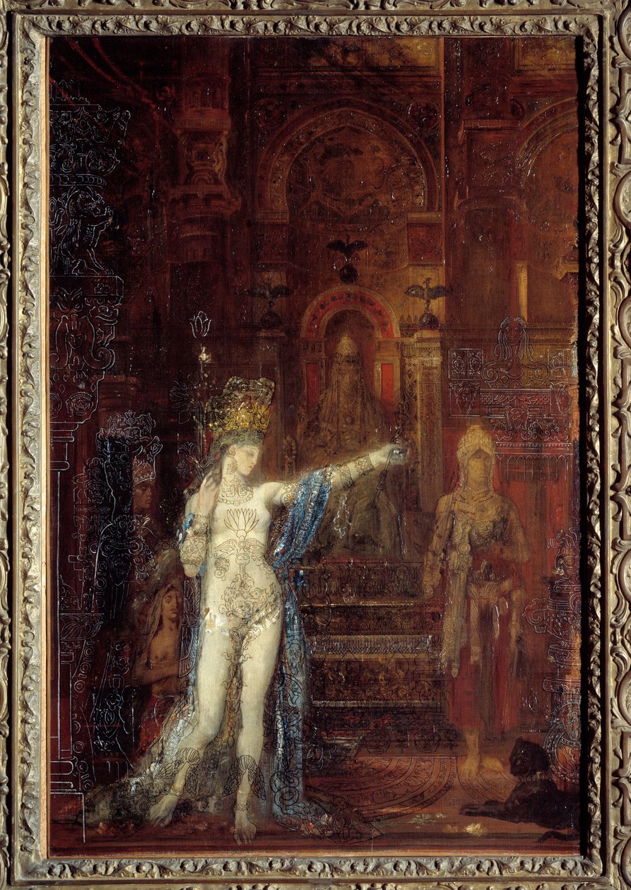 Salome tetoválás. Salome Heródes ünnepének termében táncol. A magasabb trónon ülő Heródest lenyűgözi a varázsló szépsége. Gustave Moreau (1826-1898) festménye alkotó: Gustave Moreau