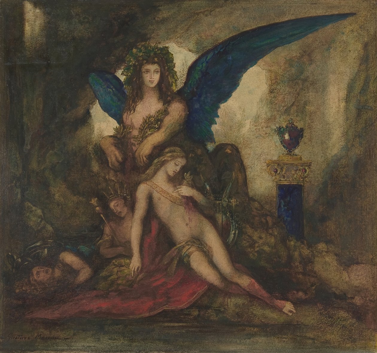 Szfinx a barlangban költő, király és harcos, 1840-98. alkotó: Gustave Moreau