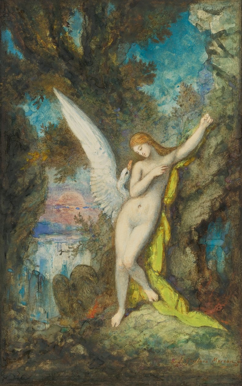 Sablon:Leda anstehe Hattyú alkotó: Gustave Moreau