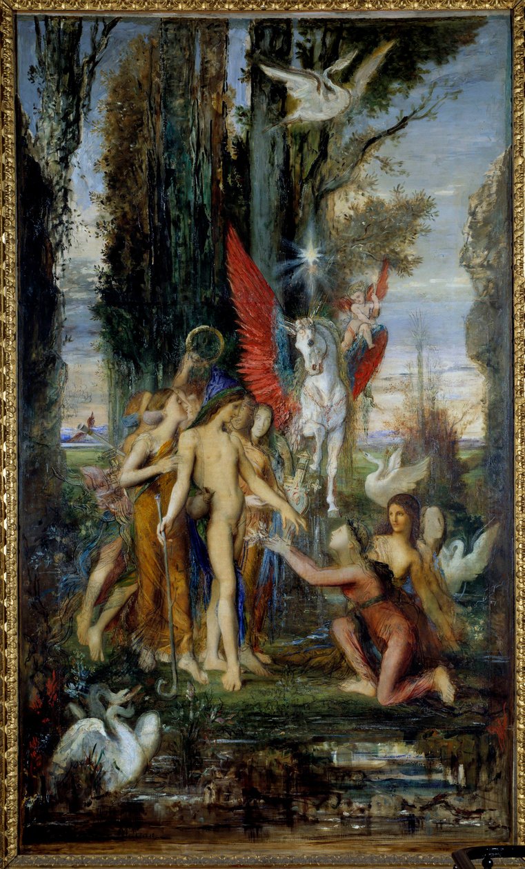 Hésziodosz görög költő (Kr. e. 8. század) és Gustave Moreau (1826-1898) Múzsák festménye 19. század, 263 x 155 cm Párizs, Gustave Moreau Múzeum alkotó: Gustave Moreau