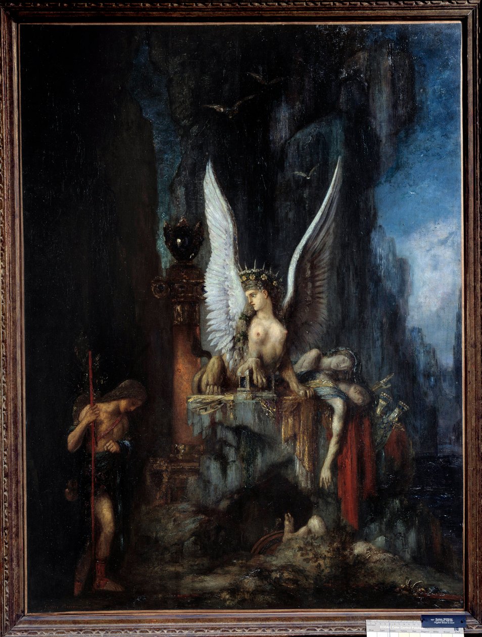 Az utazó vagy Oidipusz-utazó vagy az Egalite a halál előtt Oidipusz a szfinx előtt. Gustave Moreau (1826-1898) festménye 19. század V. 0,93x1,24 m Metz, musee des Beaux Arts. - Az utazó vagy Oidipusz, az utazó vagy a halál előtti egyenlőség, alkotó: Gustave Moreau