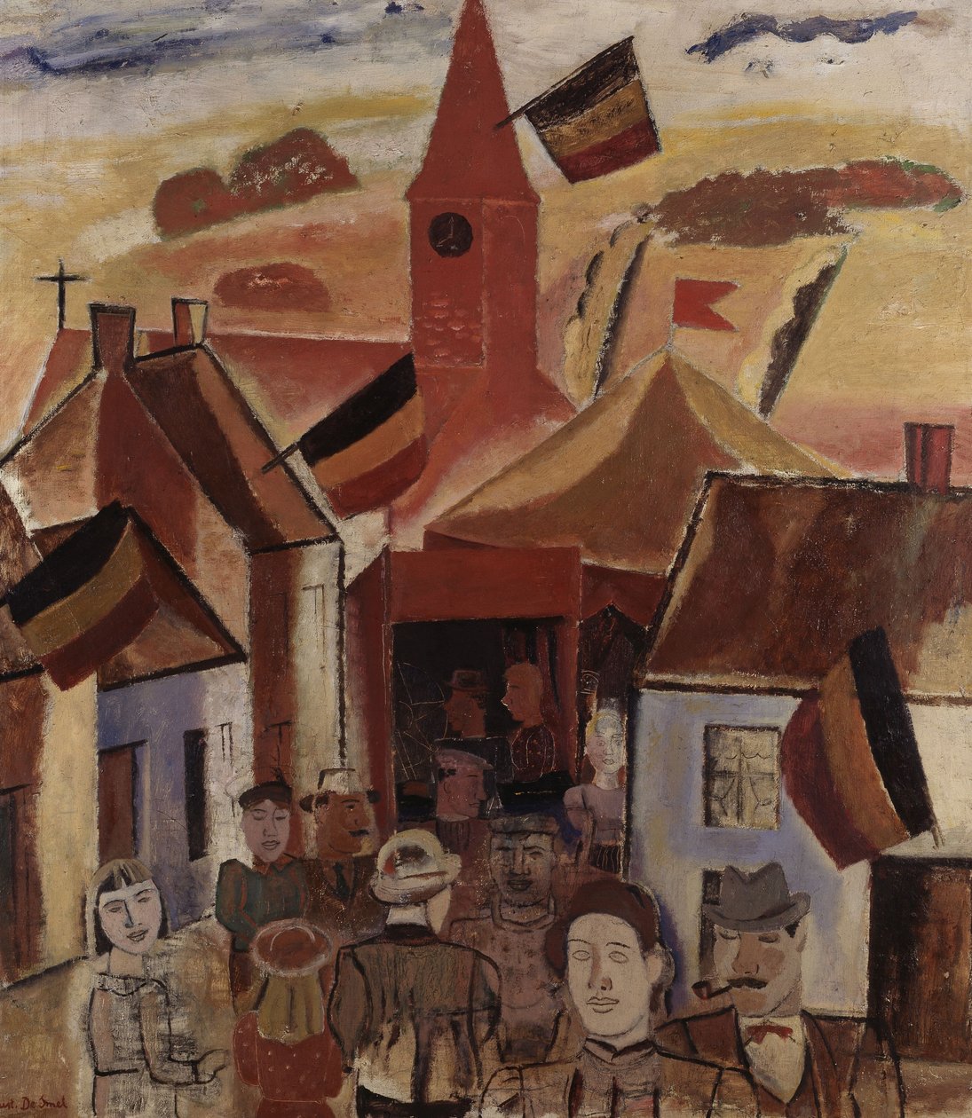 Falusi vásár, 1930 körül (olaj, vászon) alkotó: Gustave de Smet