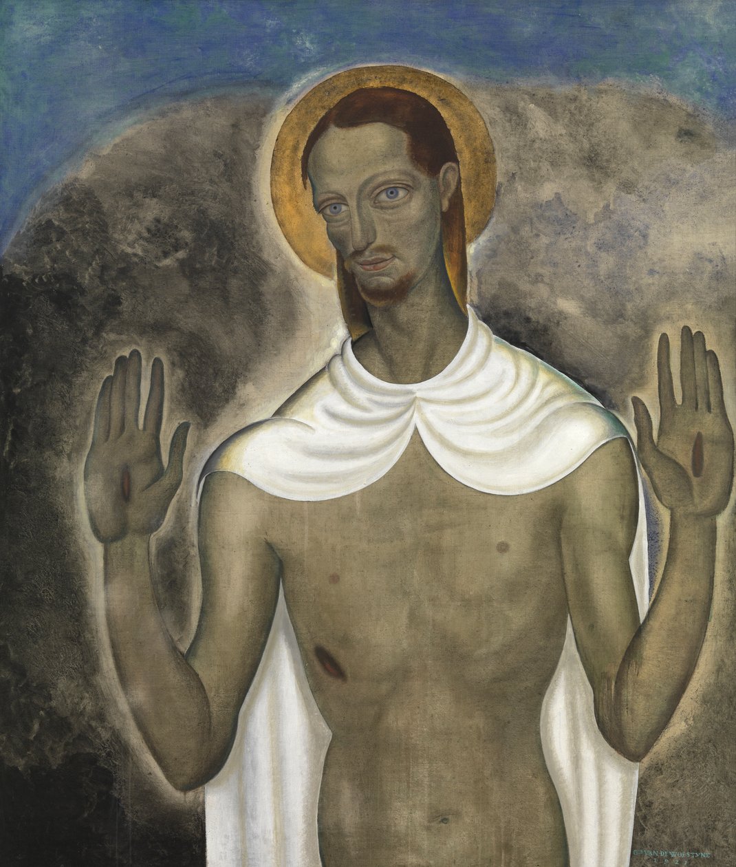 Krisztus mutatja a sebeit alkotó: Gustave Van de Woestyne
