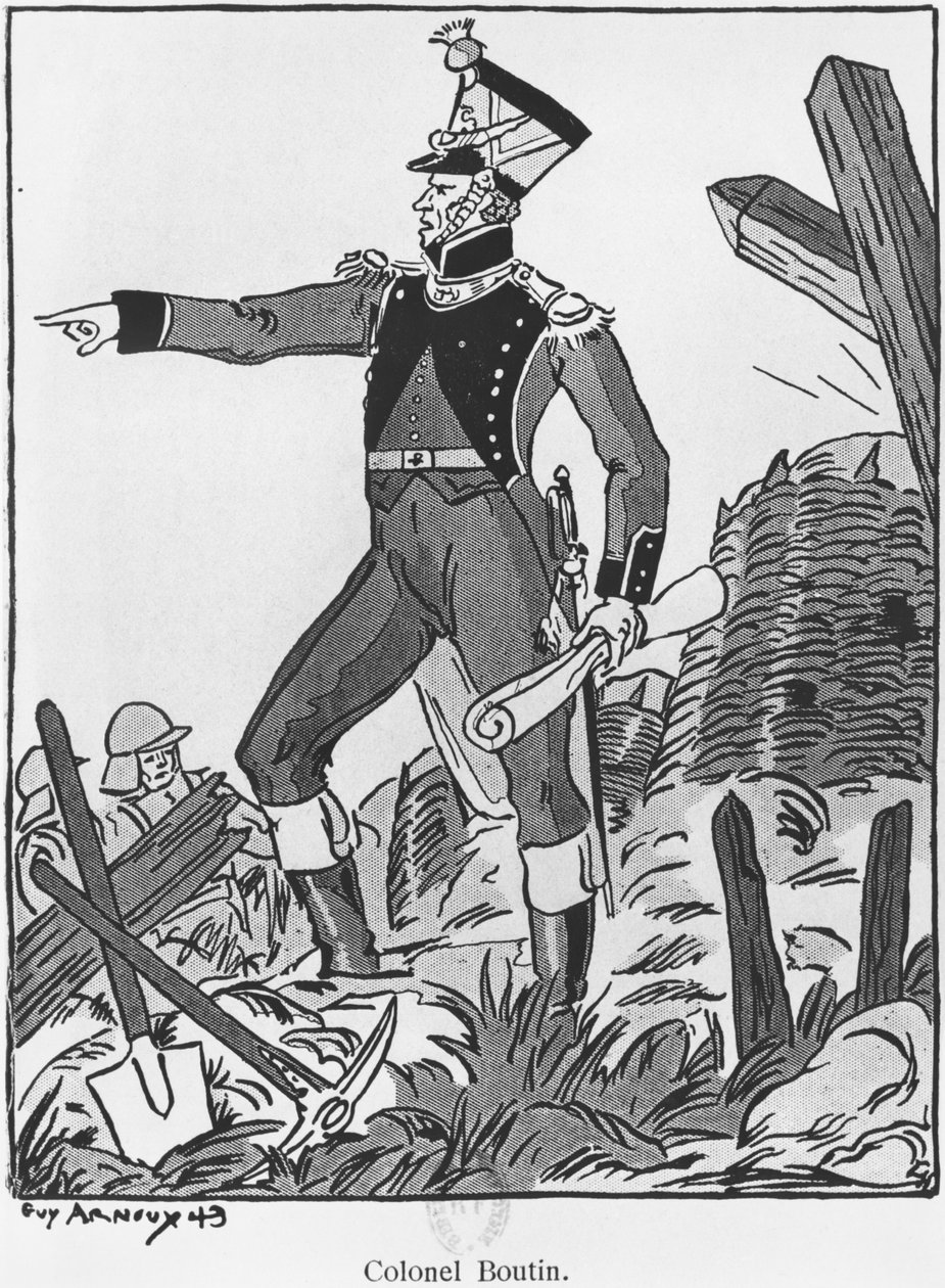 Boutin ezredes, illusztráció Henry Lachouque parancsnok „A dicsőség vándorai” című művéből, Párizs, Editions du Panache alkotó: Guy Arnoux