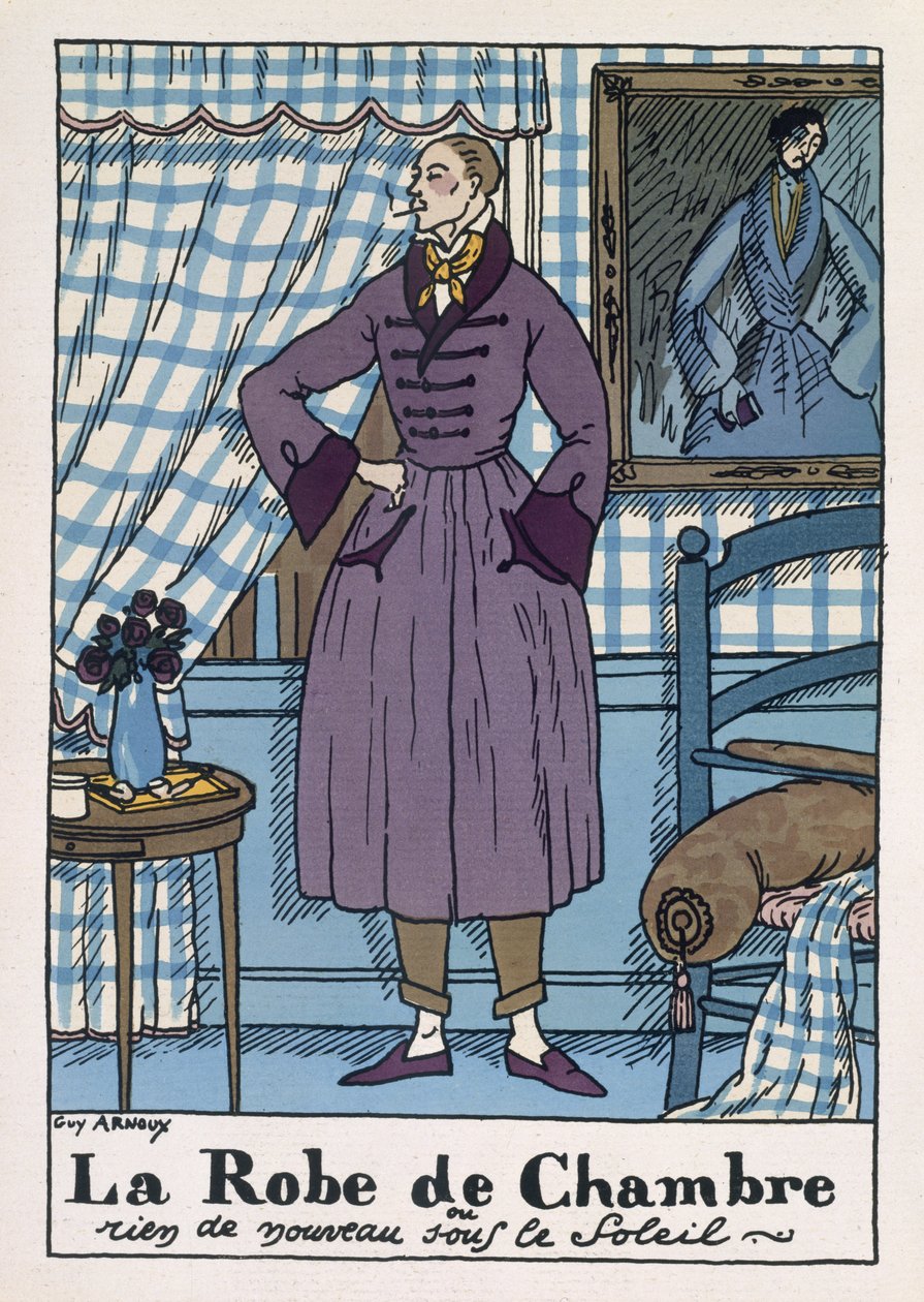 Férfi pongyola, illusztráció a 