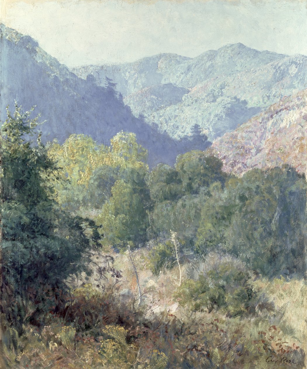 Kilátás a San Gabriel-hegységre alkotó: Guy Rose