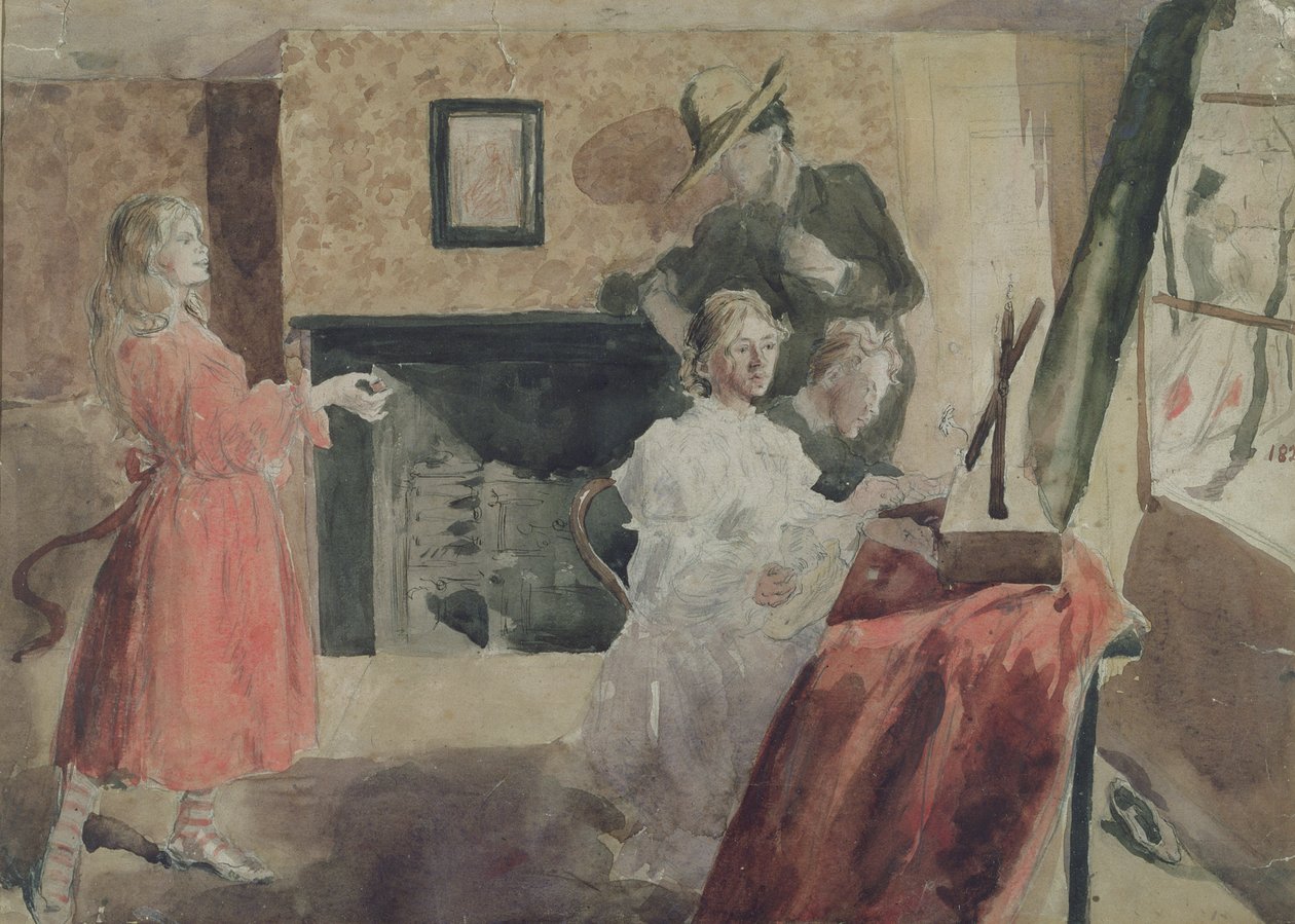 Portrécsoport, 1897-98 (ceruza, toll és wc papírra) alkotó: Gwen John