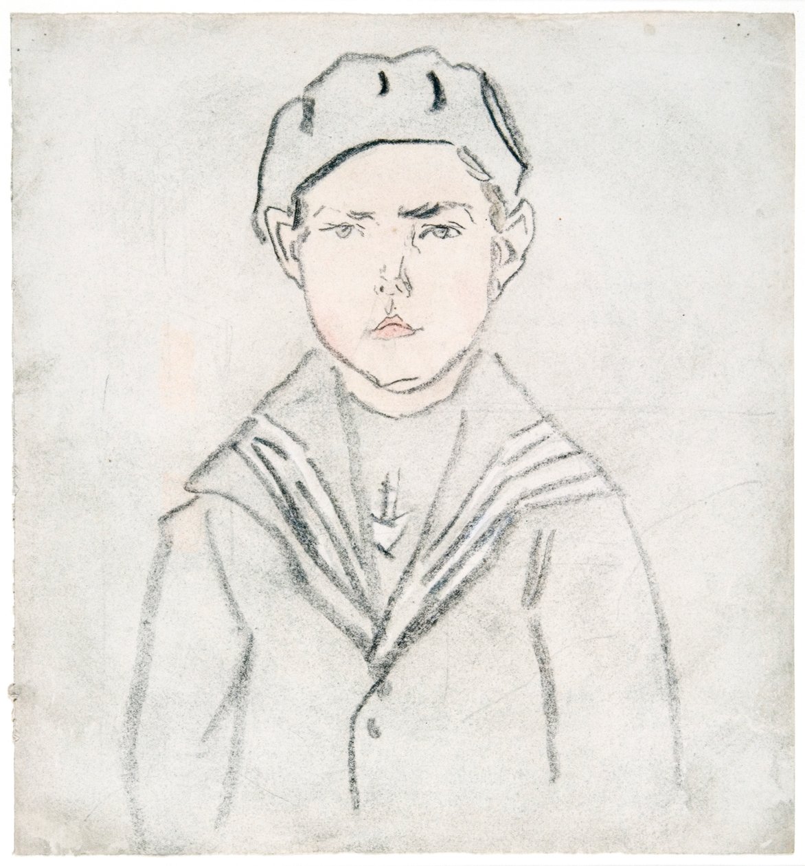 Fiú matrózruhában (színes kréta papíron) alkotó: Gwen John