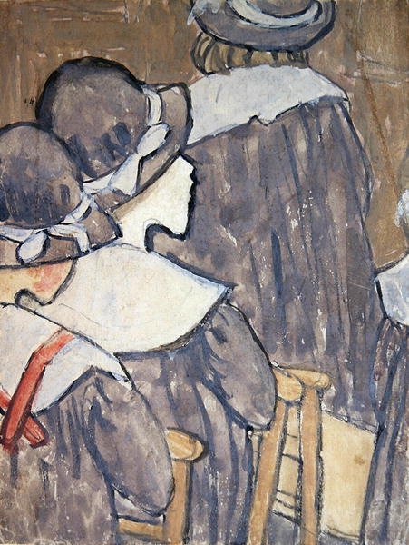 Gyermekek a templomban (testfesték ceruzanyomokkal, papírra) (lásd még 130312, 281886) alkotó: Gwen John