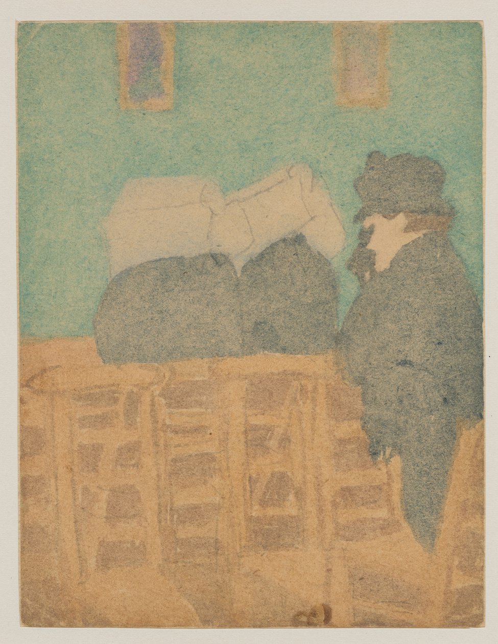 Figurák a templomban (akvarell és ceruza) alkotó: Gwen John