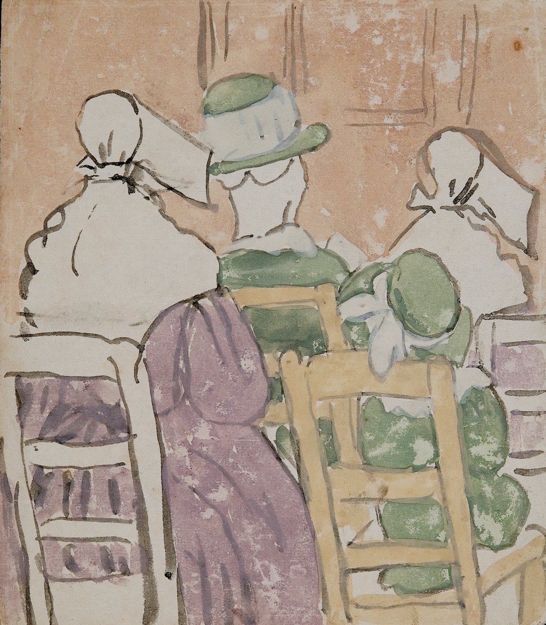 Figurák templomban (akvarell, papír) alkotó: Gwen John