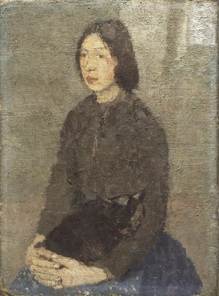 Lány macskával az ölében, alkotó: Gwen John