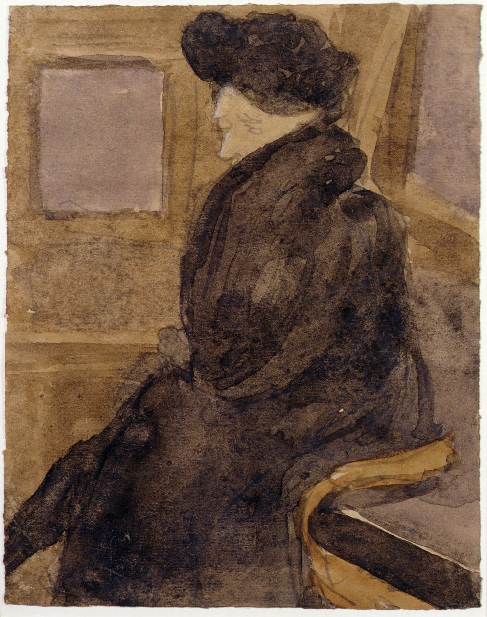 Öregasszony a villamoson alkotó: Gwen John