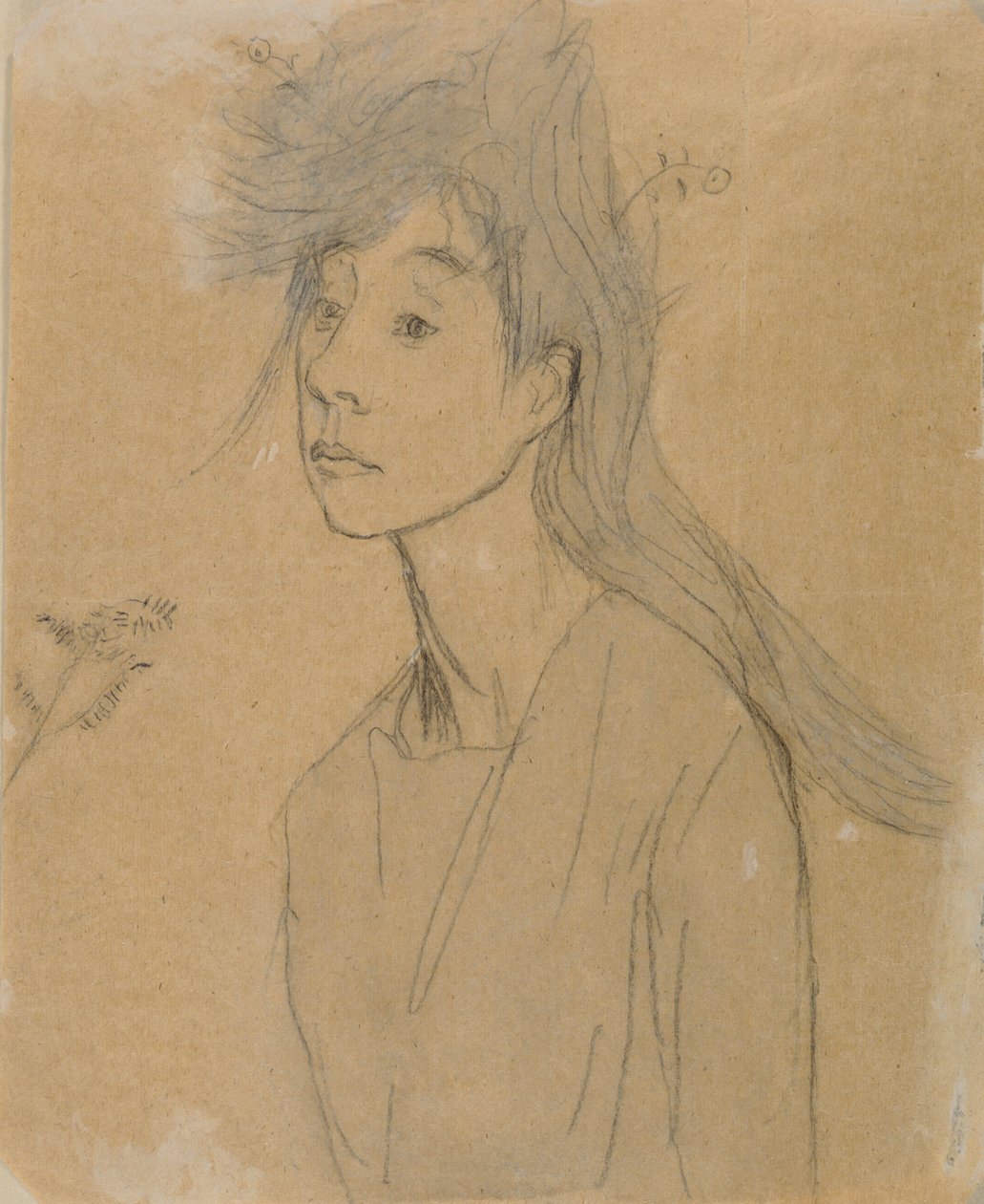 Ophelia: Portrait Imagine, 1910 körül (kréta és mosás papíron) alkotó: Gwen John