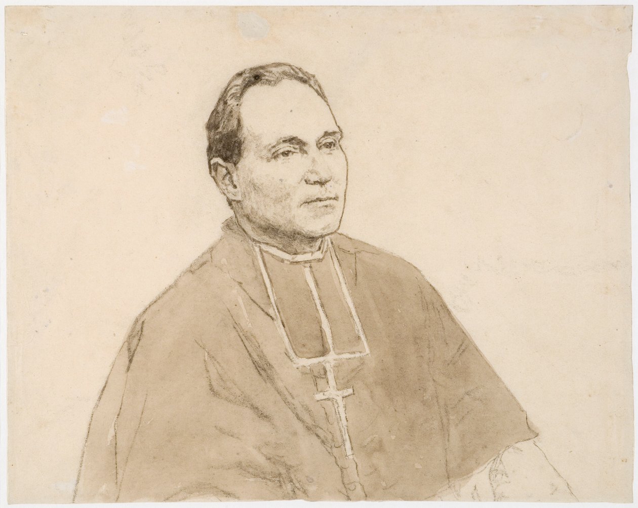 Bíboros portréja (faszén és akvarell papíron) alkotó: Gwen John