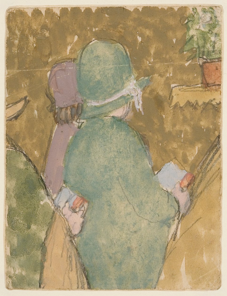 Tow Figures in Church (akvarell, gouache és ceruza, papír) alkotó: Gwen John
