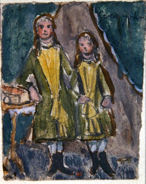 Viktoriánus nővérek (akvarell papíron) alkotó: Gwen John