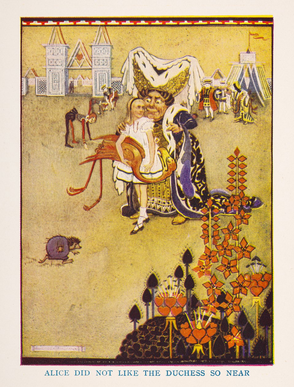 Alice nem szerette a hercegnőt olyan közel, Az óvoda Alice Csodaországban / újra elmesélte a gyerekszobának Irene Pearl; a képeket Gwynedd Hudson készítette alkotó: Gwynedd M. Hudson