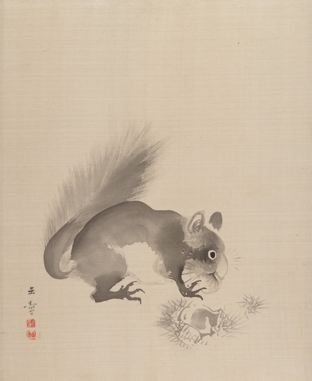 Gesztenyét evő mókus, 1887-92. alkotó: Gyokusho Kawabata