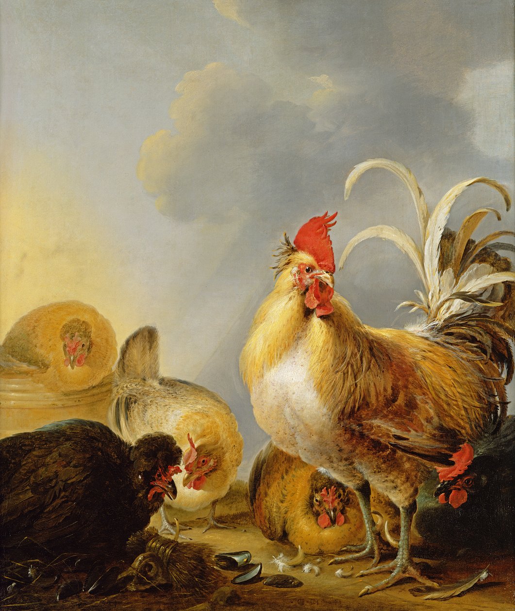 Egy csoport tanyasi szárnyas, 1643 alkotó: Gysbert Hondecoeter