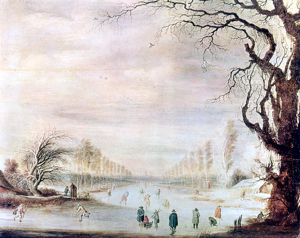 „Téli táj korcsolyázókkal”, c1606-1643 alkotó: Gysbrecht Leytens