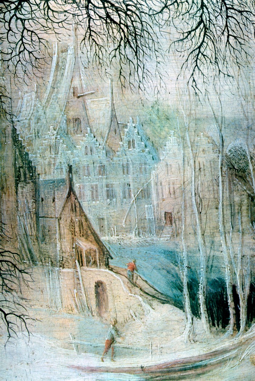 „Téli táj favágóval”, Részlet, c1606-1656 alkotó: Gysbrecht Leytens