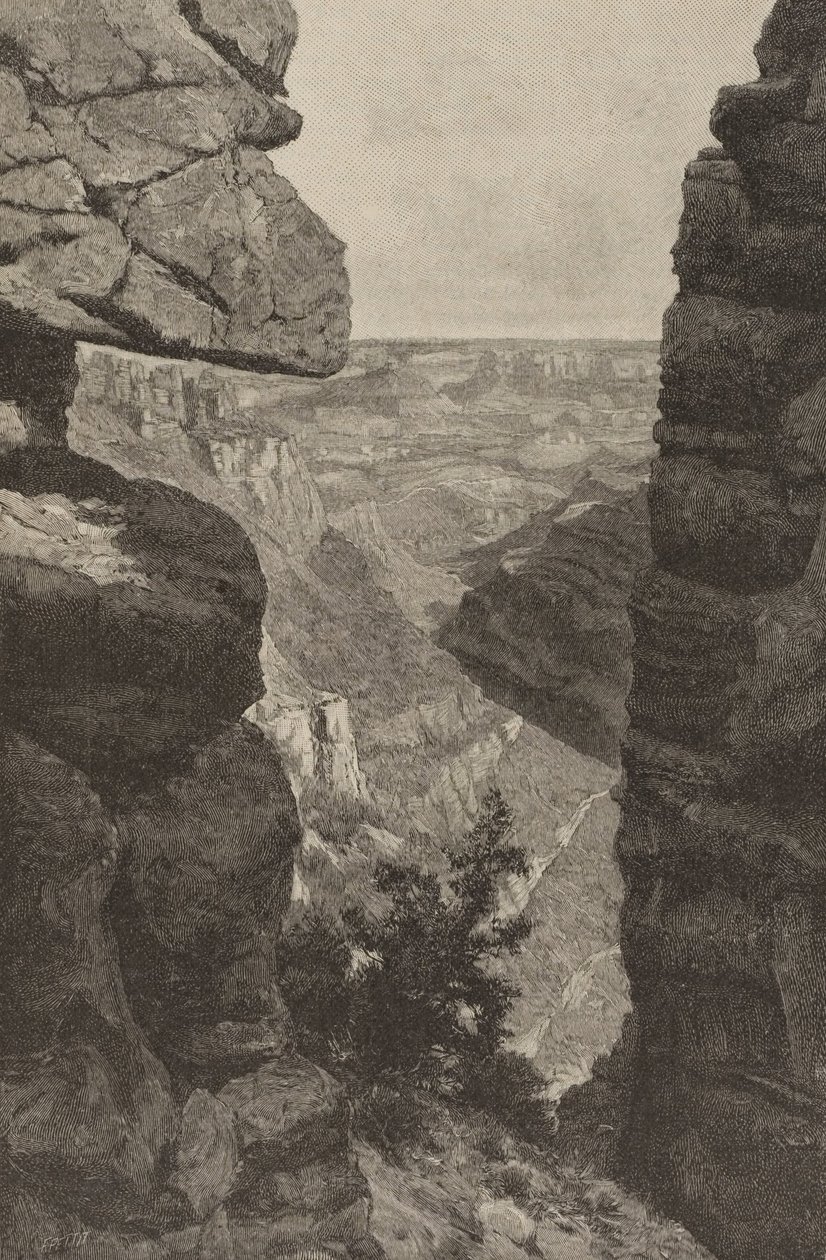 A Colorado Grand Ca ~ non (sic), Kilátás a Hance -ösvényről alkotó: H. Bolton Jones