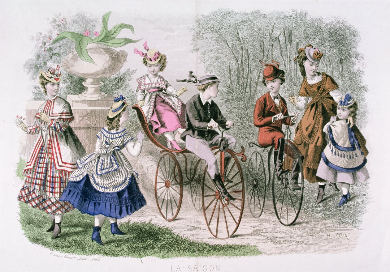 Gyermekek a parkban, a „La Saison, Journal Illustre des Dames” című folyóiratból, 1869. május alkotó: H. Colin
