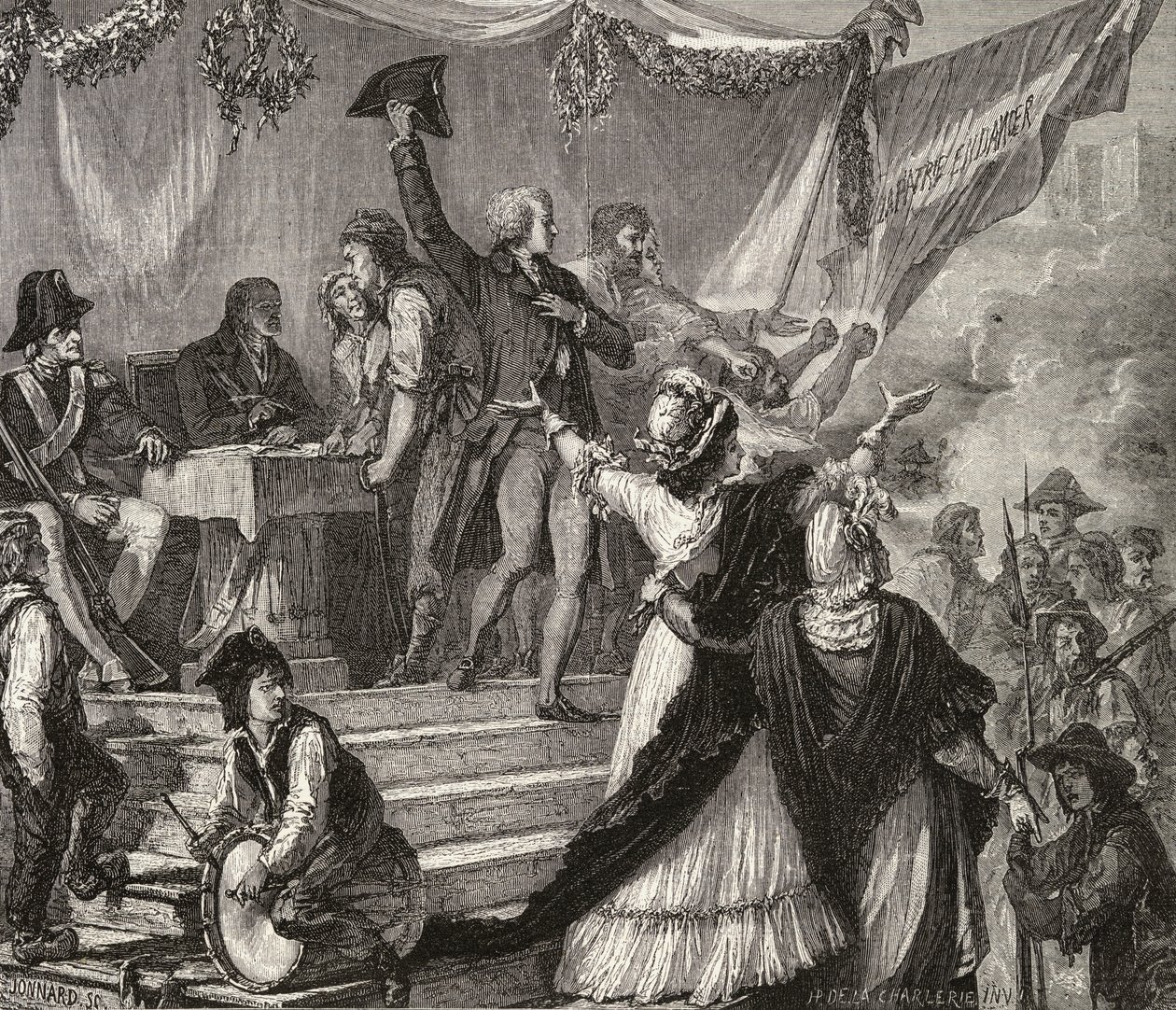 Az önkéntesek felvétele a nemzetőrségbe 1791-ben alkotó: H. de la Charlerie